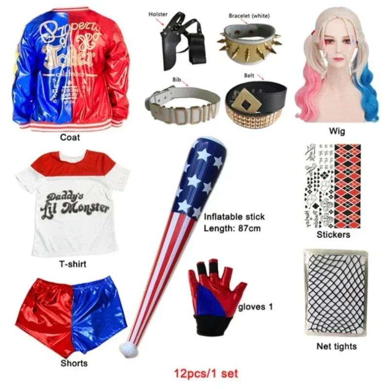 Anime Harley Quinn Cosplay - Carnival Kids Girls Suicide Harley Cosplay