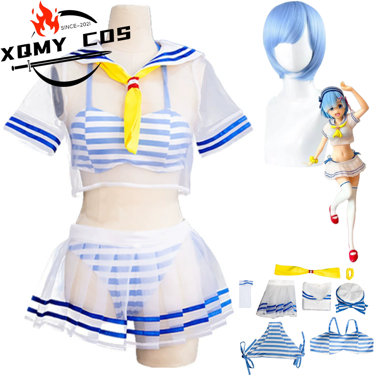 Re Zero Rem Wig - XqAnime Re:Life in A Different World
