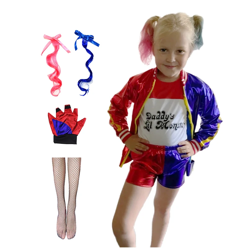 Anime Harley Quinn Cosplay - Kids Girls Harley Cosplay Costumes Quinn