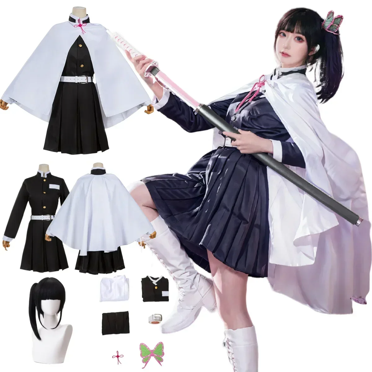 Demon Slayer Haori - Tsuyuri Kanao Cosplay Kostuum Volwassen Kind