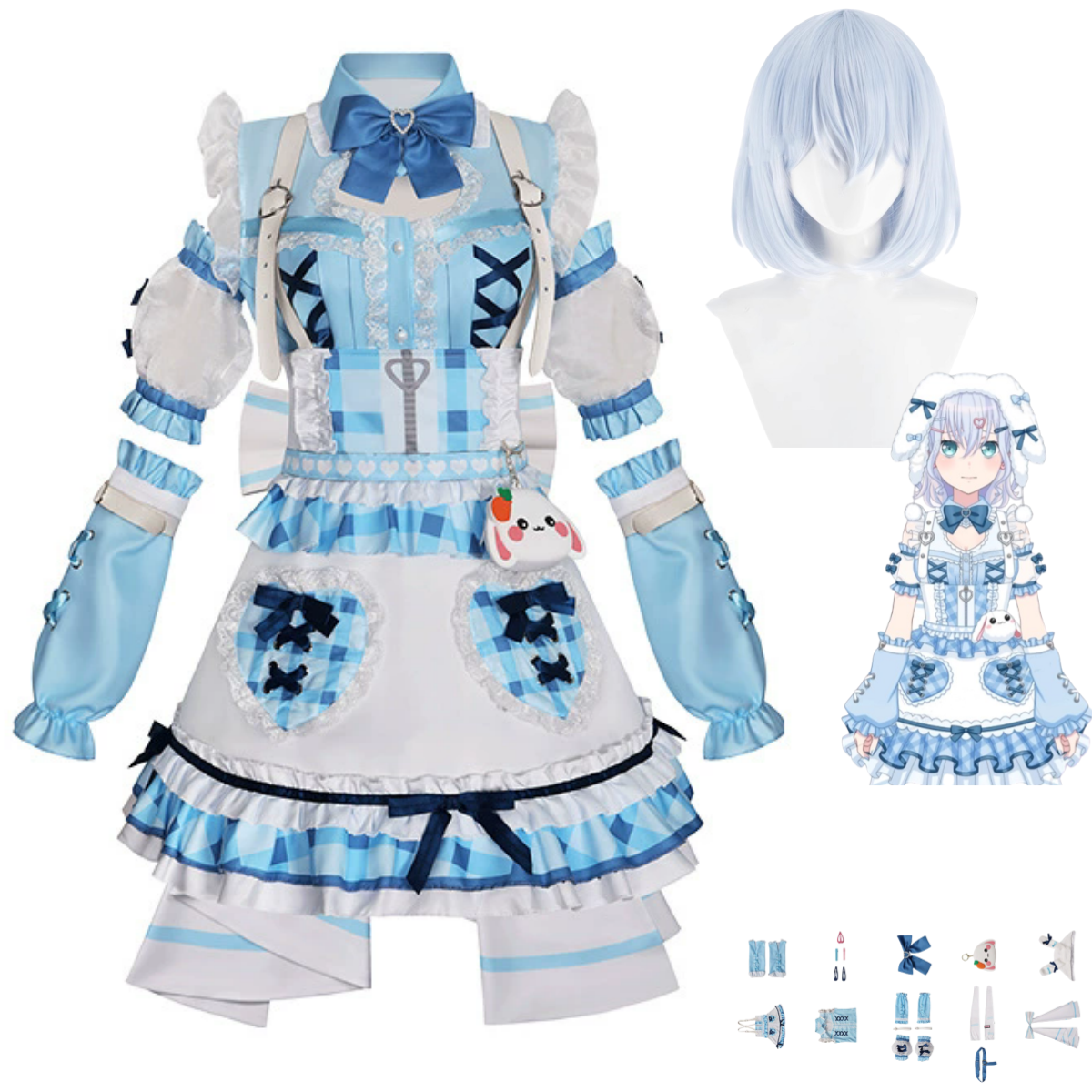 Cosplay Anime White Hair - Anime BanG Dream Kurata Mashiro Cosplay