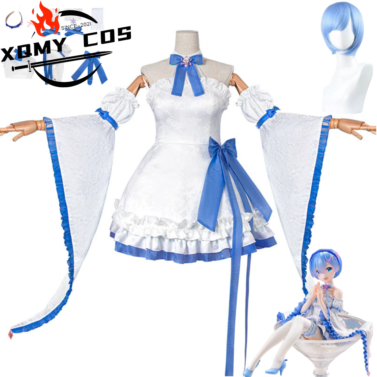 Re Zero Rem Wig - XqAnime Re:Life in A Different World