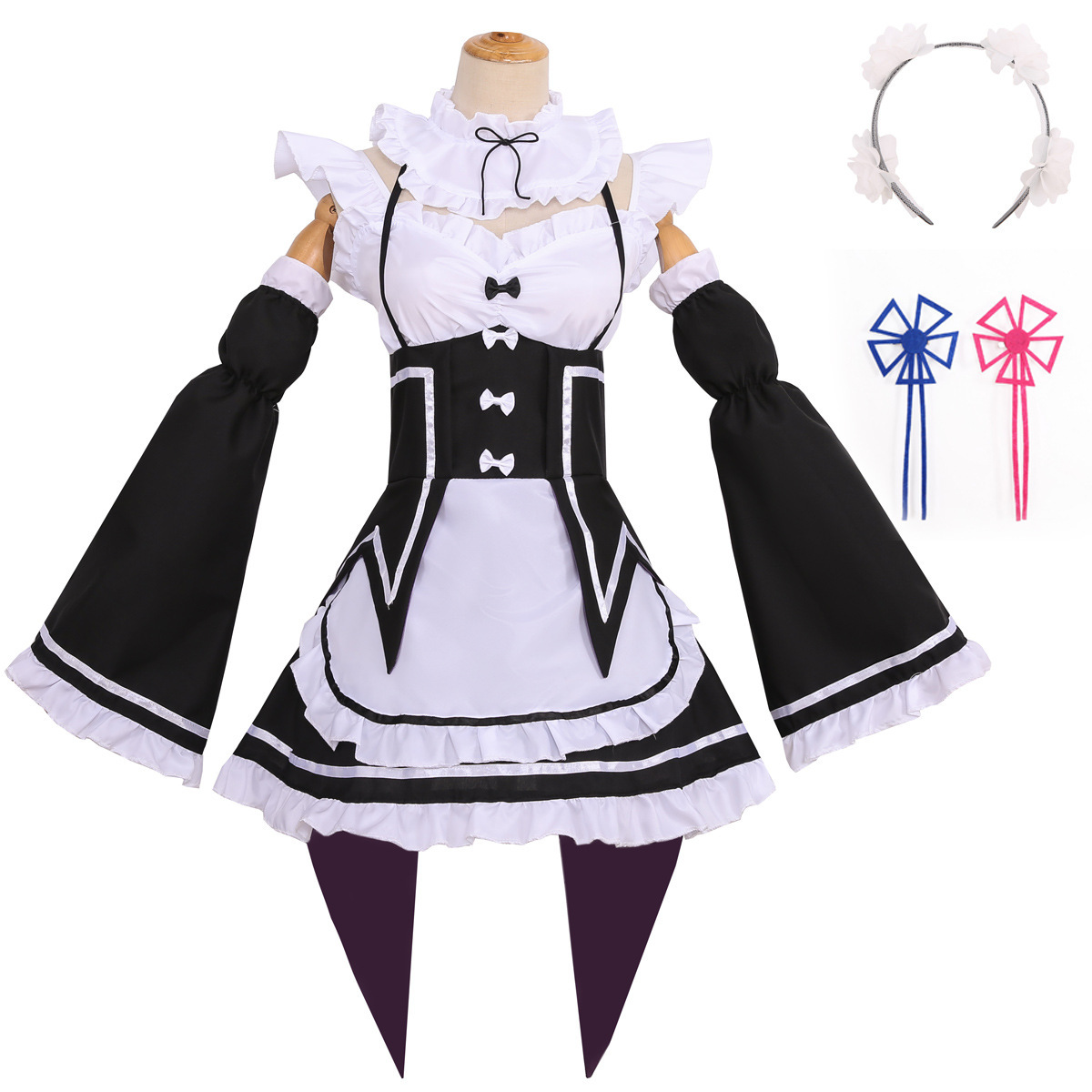 Anime Re Zero Rem Cosplay Cost - Re Zero Rem Wig ulasan dan harga