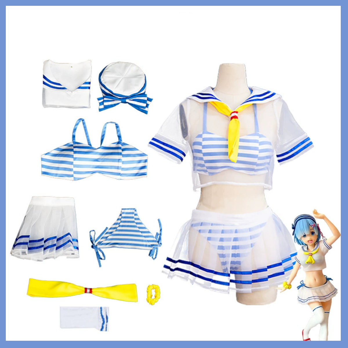 XqAnime Re:Life in A Different - Re Zero Rem Wig ulasan dan harga