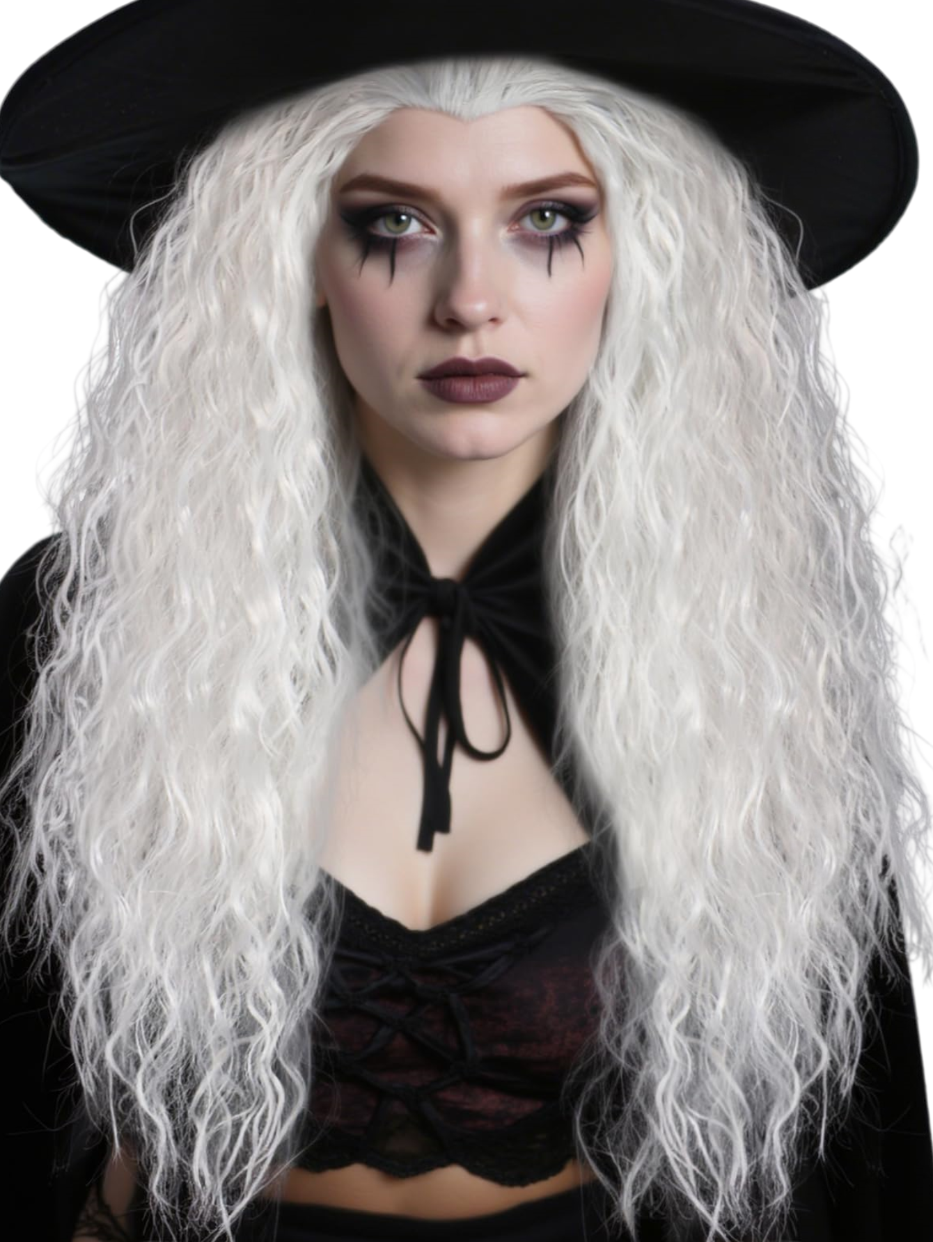 Fluffy white witch corn perm l - Anime Cosplay Face ulasan dan harga