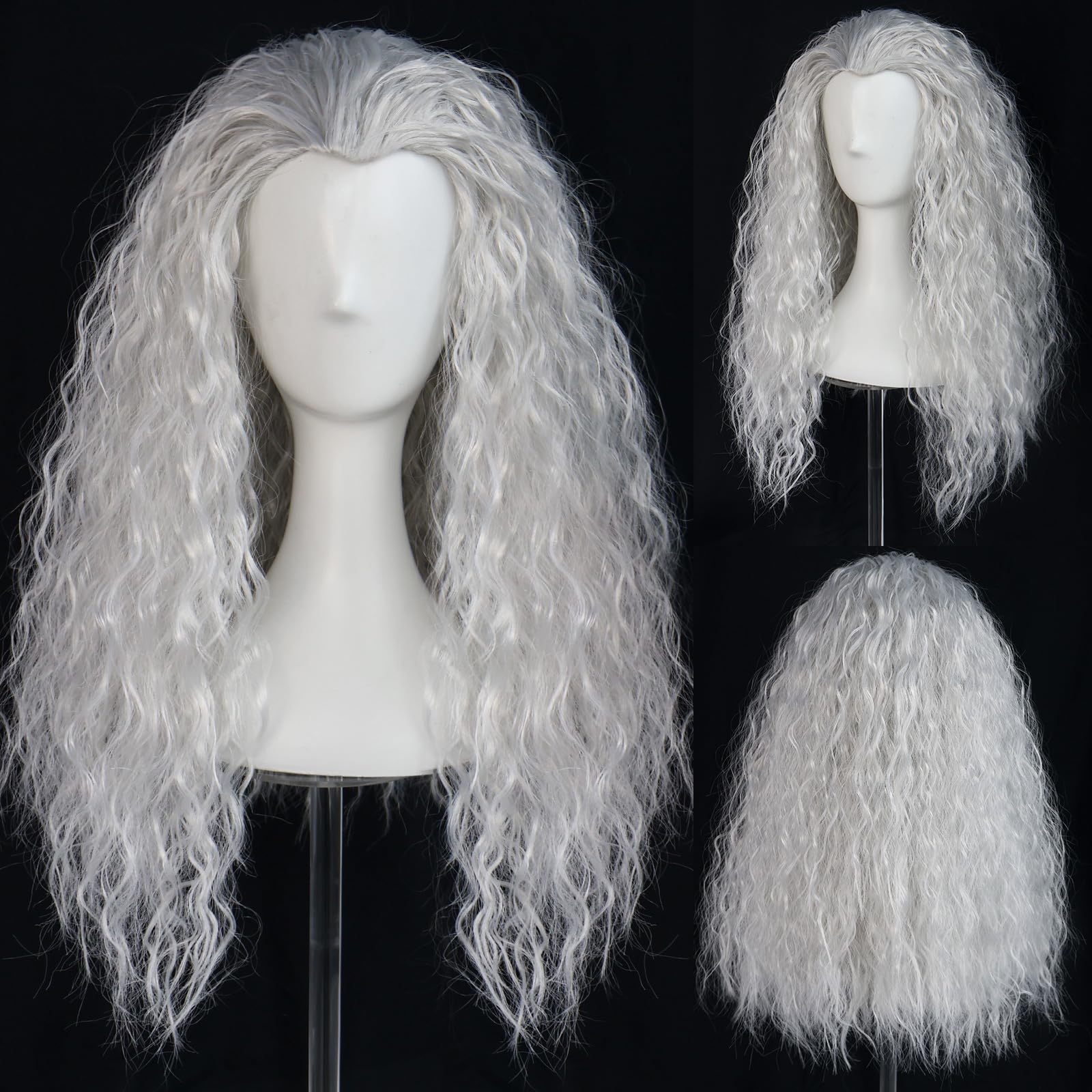 Fluffy white witch corn perm l - Anime Cosplay Face ulasan dan harga