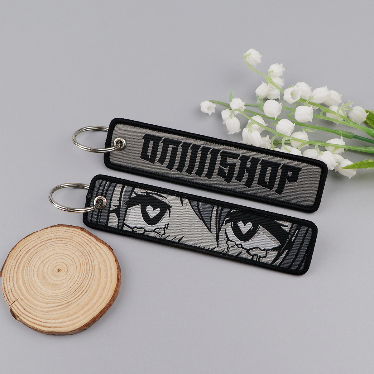 Anime Girls Embroidery Key Fob - Anime Cosplay Face ulasan dan harga