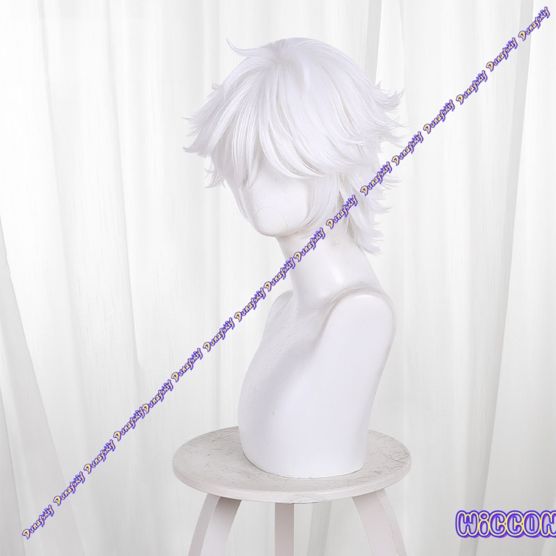 Qifrey Cosplay Wig Short White - Cosplay Anime White Hair ulasan dan harga
