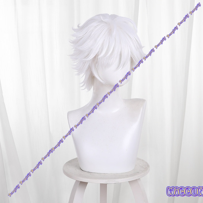 Qifrey Cosplay Wig Short White - Cosplay Anime White Hair ulasan dan harga