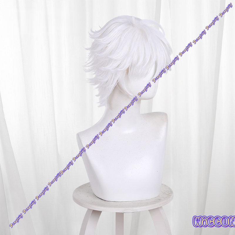 Qifrey Cosplay Wig Short White - Cosplay Anime White Hair ulasan dan harga