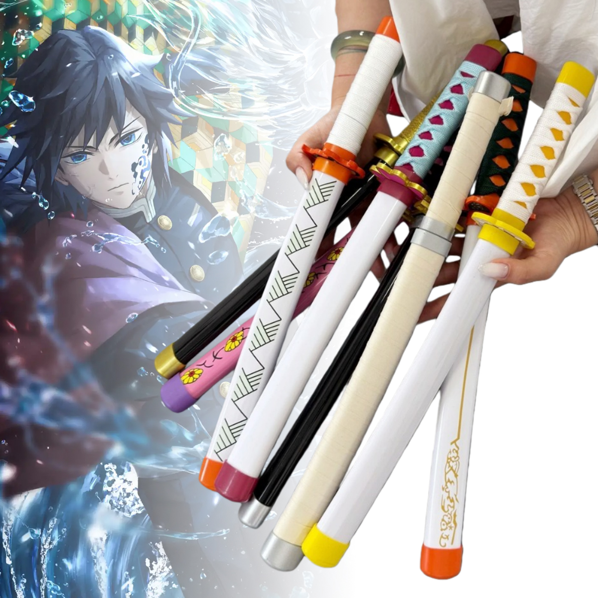 16inch Tomioka Giyuu Katana An - Anime Cosplay Katana ulasan dan harga