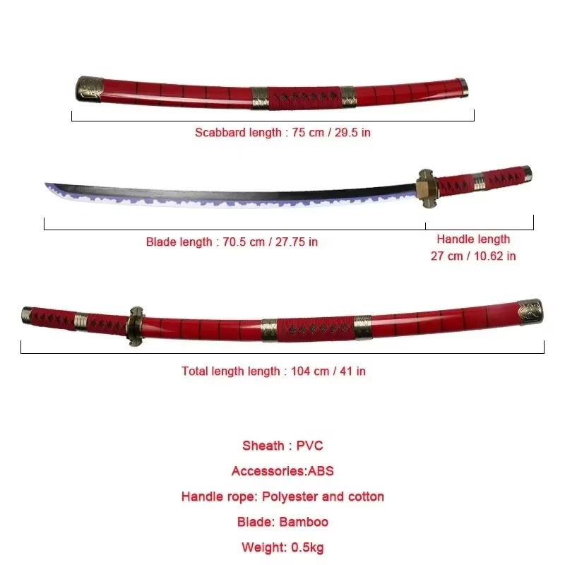 40incn Roronoa Zoro Katana Nin - Anime Cosplay Katana ulasan dan harga