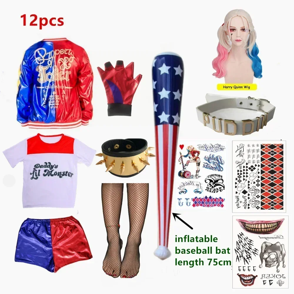 Kids Girls Harley Costumes Cos - Anime Harley Quinn Cosplay ulasan dan harga