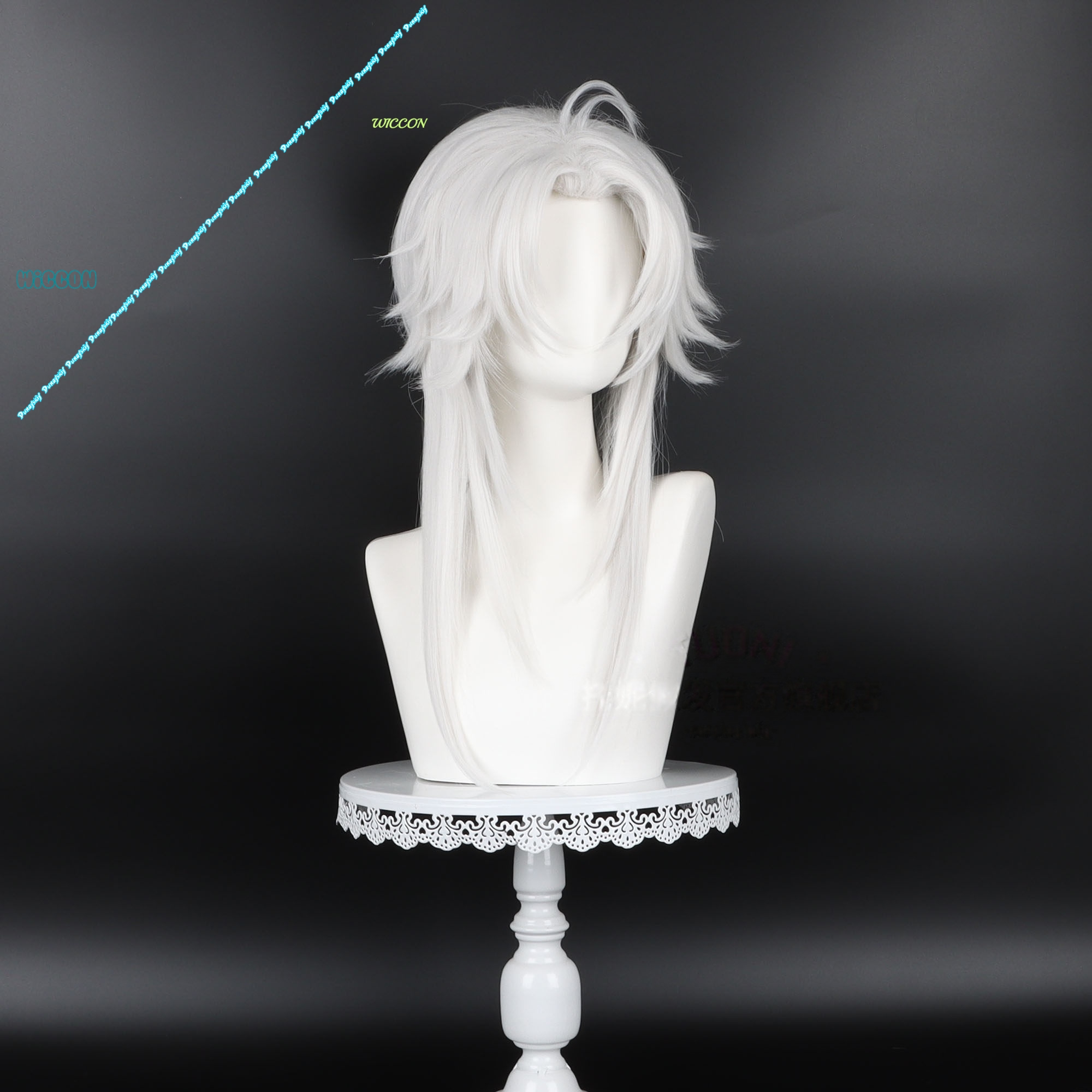Men's Pierrot Jester Harlequin - Cosplay Anime White Hair ulasan dan harga