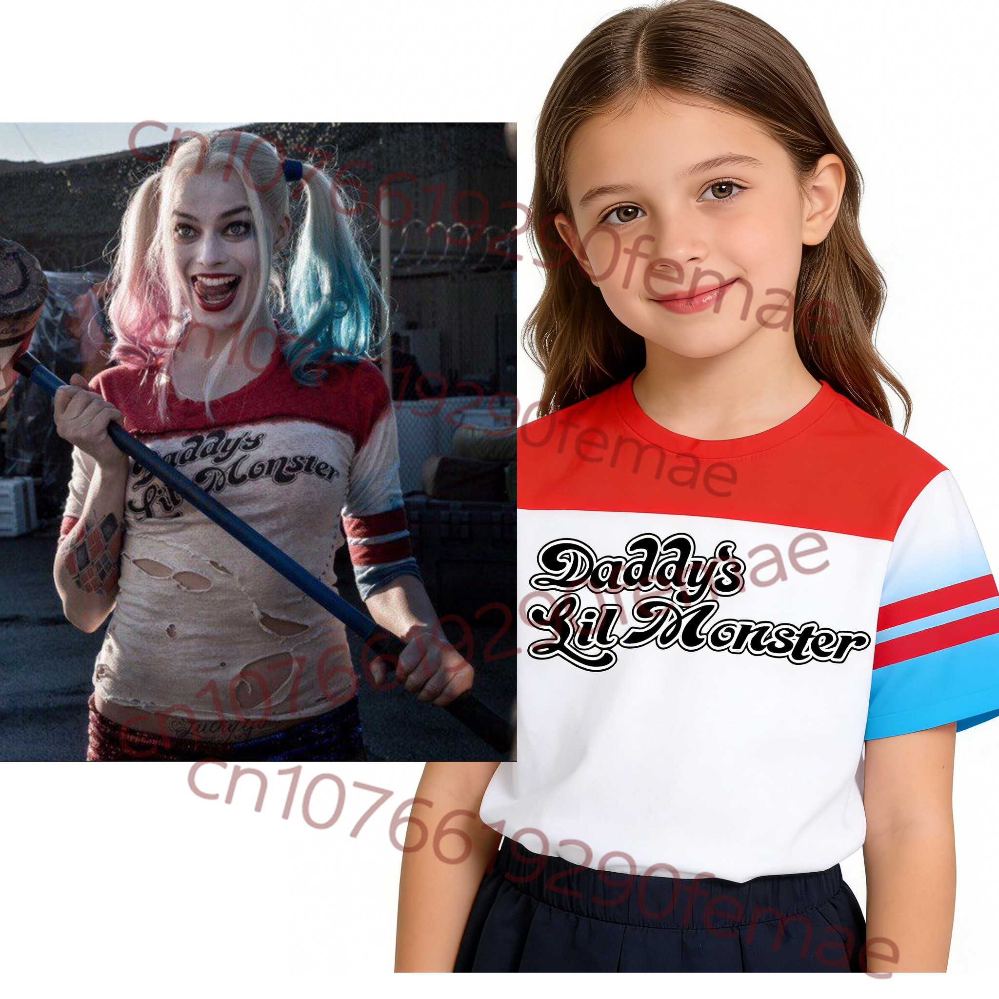 New Kids Short Sleeve: Suicide - Anime Harley Quinn Cosplay ulasan dan harga