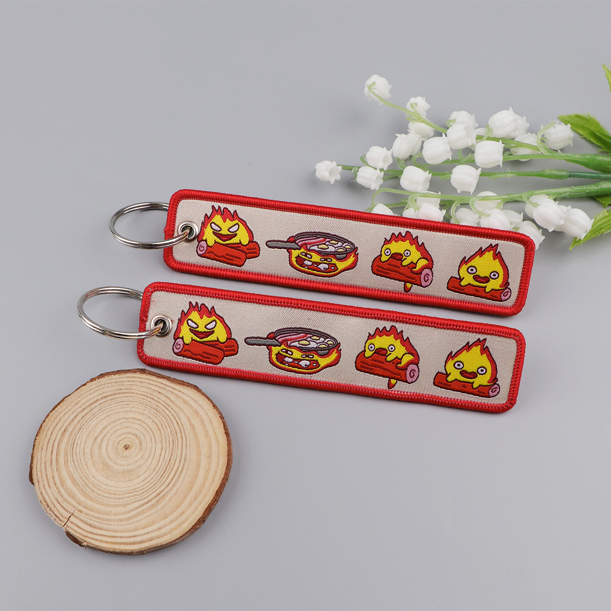Anime Fire Embroidery Key Fobs - Anime Cosplay Face ulasan dan harga