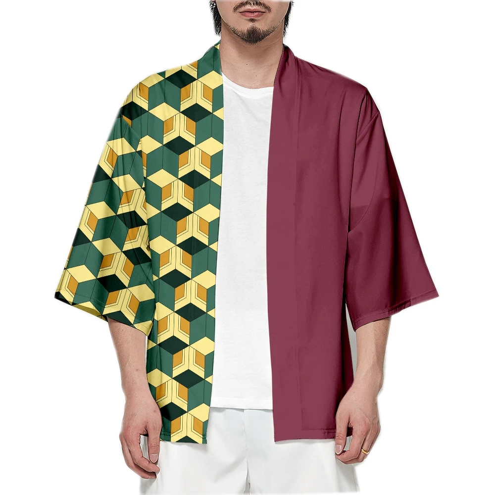 Men Japanese Anime Samurai Tan - Demon Slayer Haori ulasan dan harga