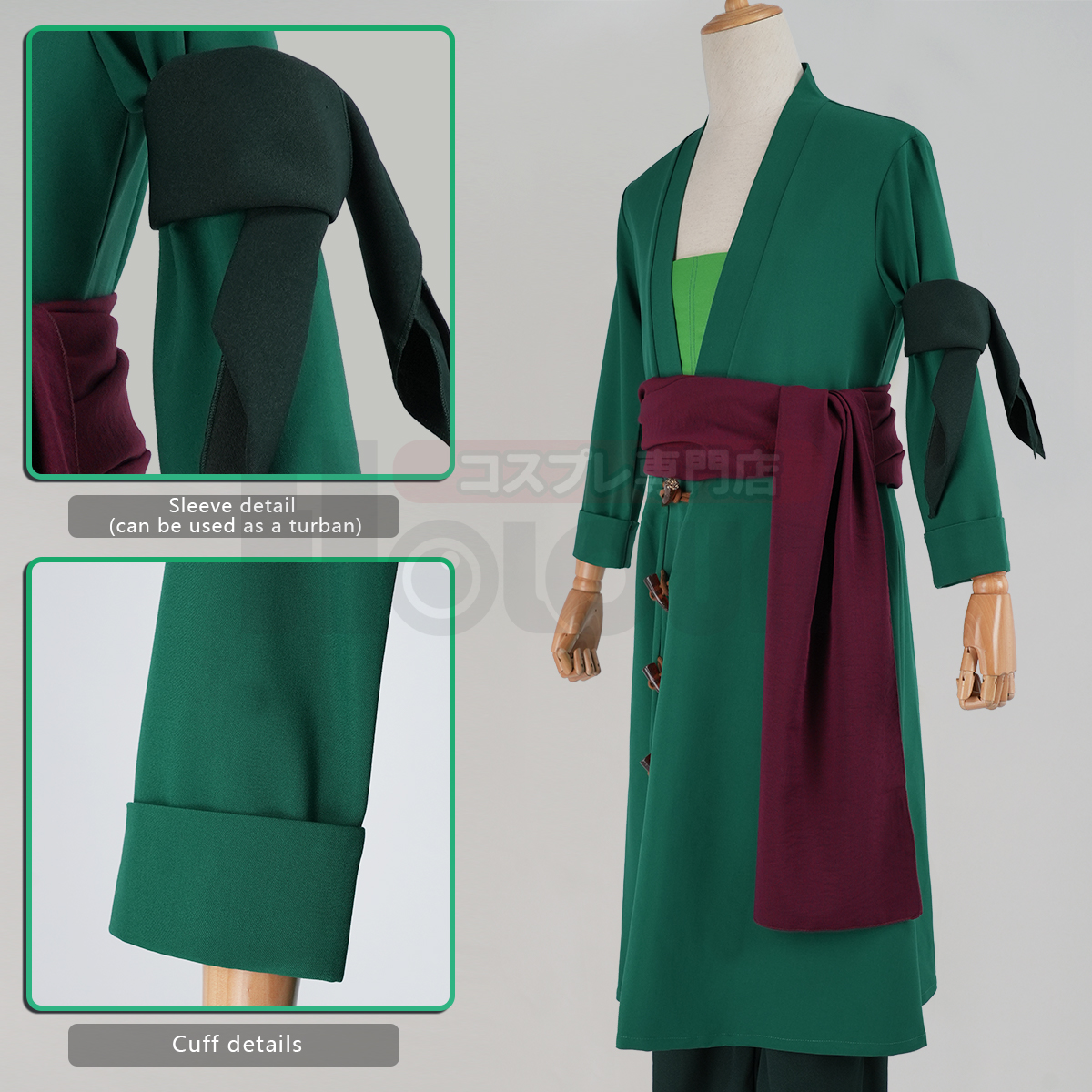 HOLOUN ONE Anime Roronoa Zoro  - Demon Slayer Haori ulasan dan harga