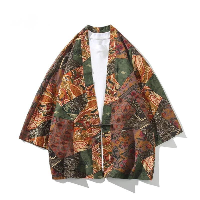 Ethnic Style Print Yukata Men  - Asian Cosplay Anime ulasan dan harga