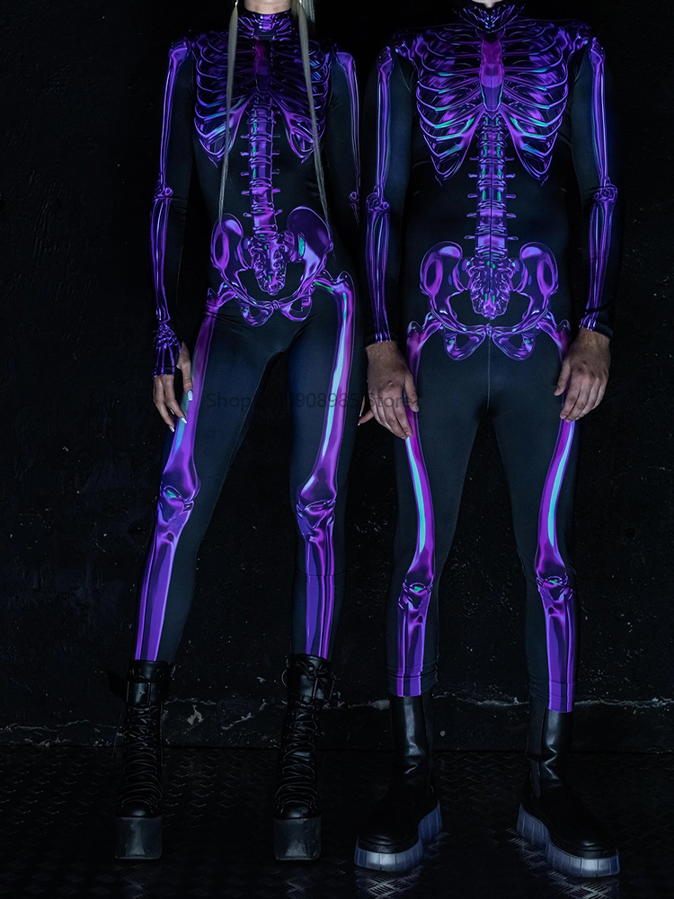 Human Skeleton Skull Zentai Su - Anime Cosplay For Couples ulasan dan harga