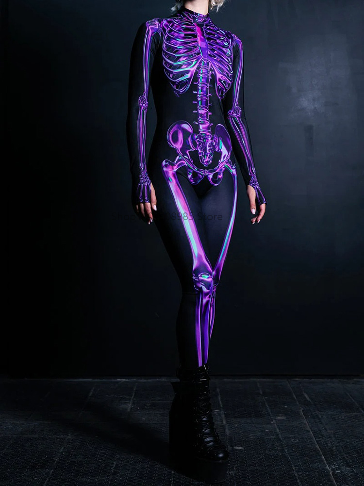 Human Skeleton Skull Zentai Su - Anime Cosplay For Couples ulasan dan harga