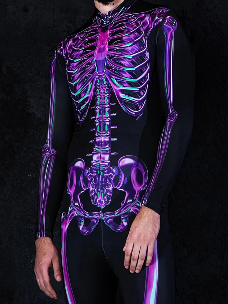 Human Skeleton Skull Zentai Su - Anime Cosplay For Couples ulasan dan harga